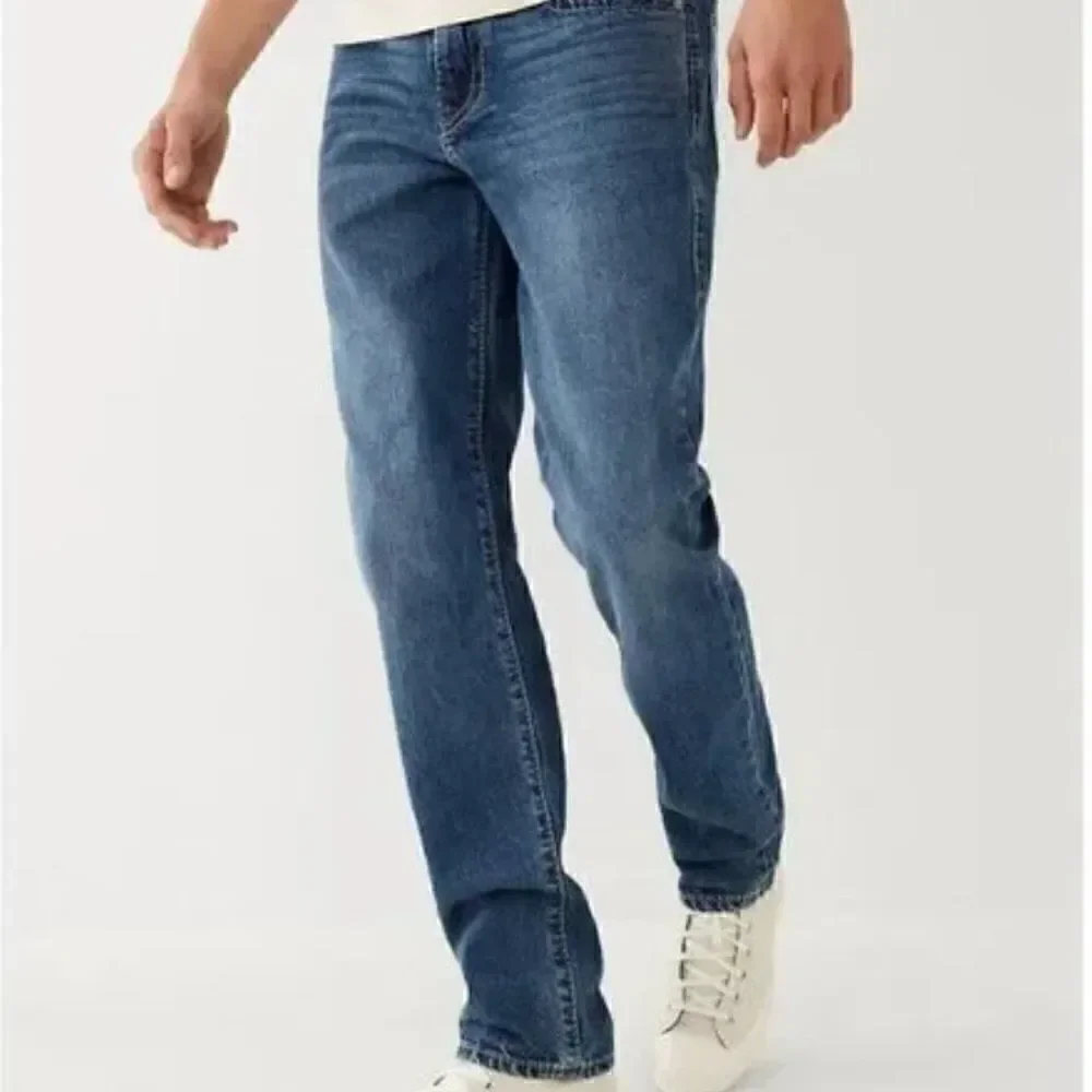 True Religion Genius Relaxed Slim Vintage Denim Jeans Big T No Flap. Brand New!